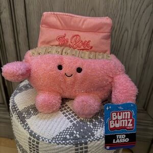 Pink Bum Bumz Plush with 'The Boss' Hat Size 7.5”!
